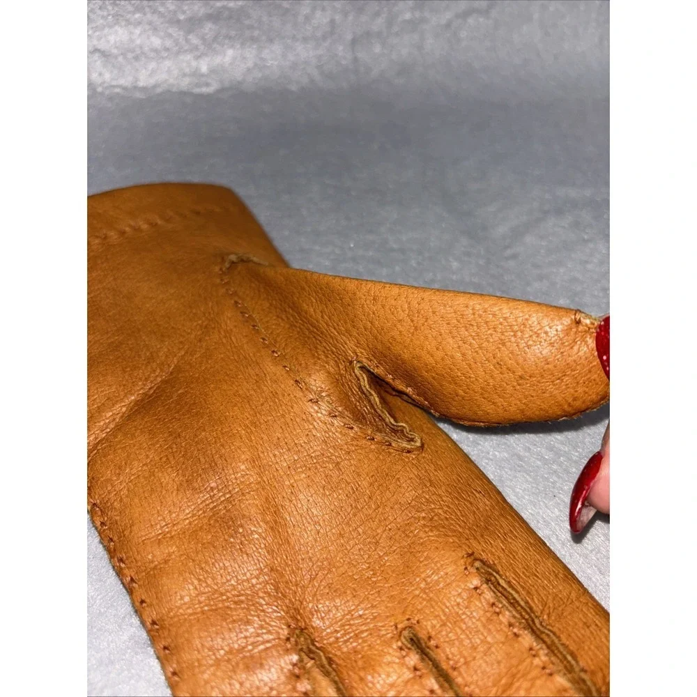 Vintage ARIS Leather Gloves Cashmere Lined Brown NWOT Made In Hungary Women's 7